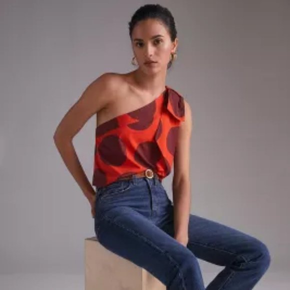 Anthropologie Tops - Anthropolgie Farm Rio One-Shoulder Blouse
